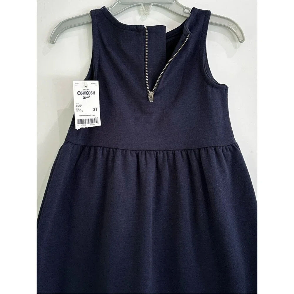 OshKosh B’gosh Sleeveless Dress NEW Size 3T Navy Gold